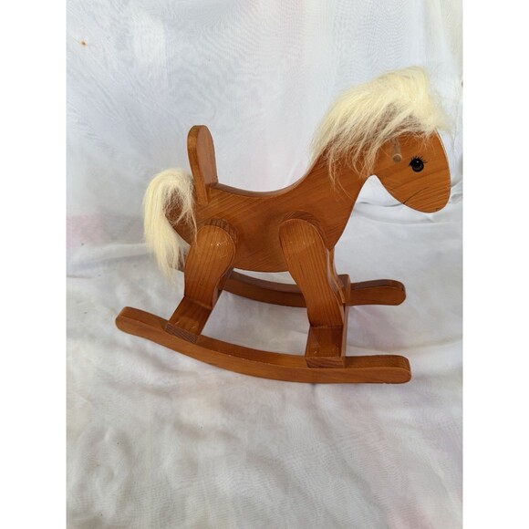 Unbranded Other - Vintage Wooden Rocking Horse 12” x 11” Handcrafted Heirloom Decor